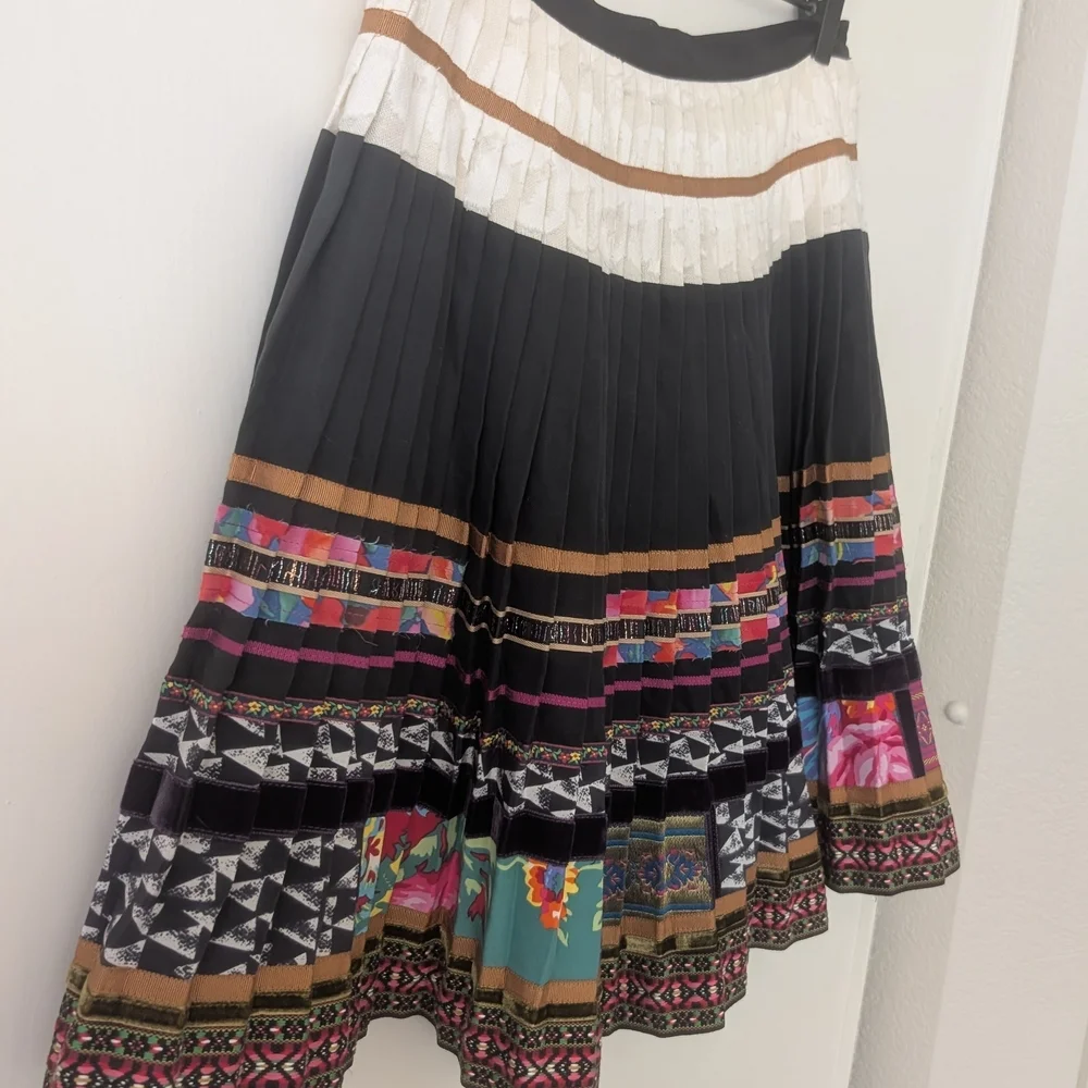 Anthropologie Corey Lynn Calter Womens 6 Valea Skirt Pleated Nordic Bohemian - Picture 2 of 6